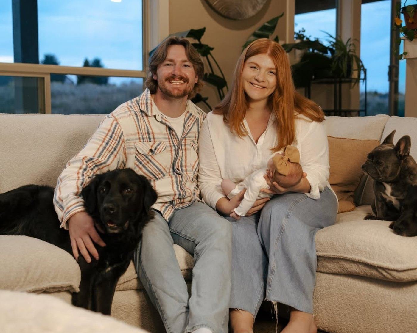 Kyle Gale, owner of Gale Electric, at home with his family in the Tri-Cities