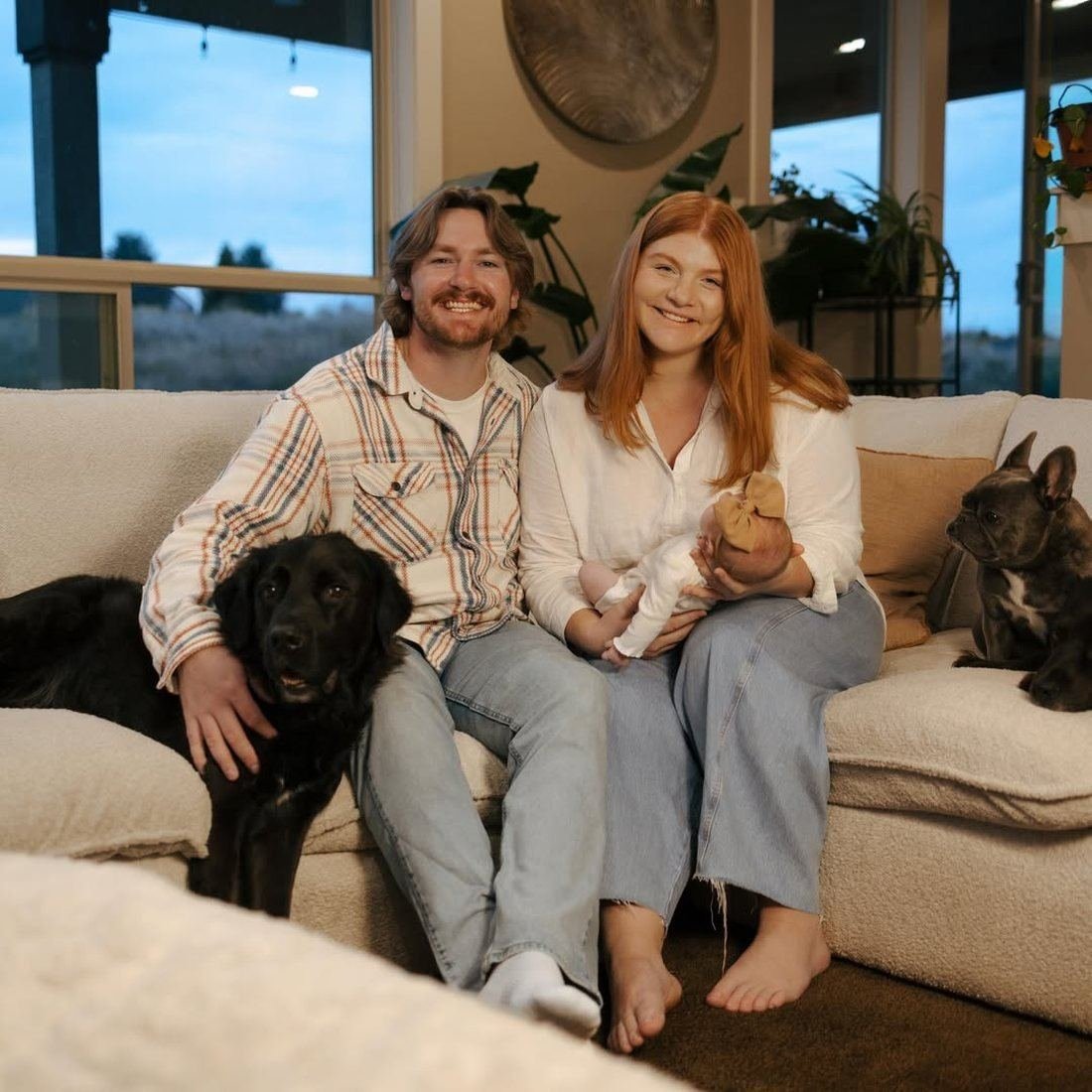 Kyle Gale, owner of Gale Electric, at home with his family in the Tri-Cities